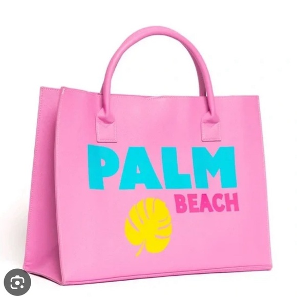 Handbags - NEW LUXURY LA  TRADING CO LARGE MODERN VEGAN LEATHER TOTE - PALM BEACH PINK